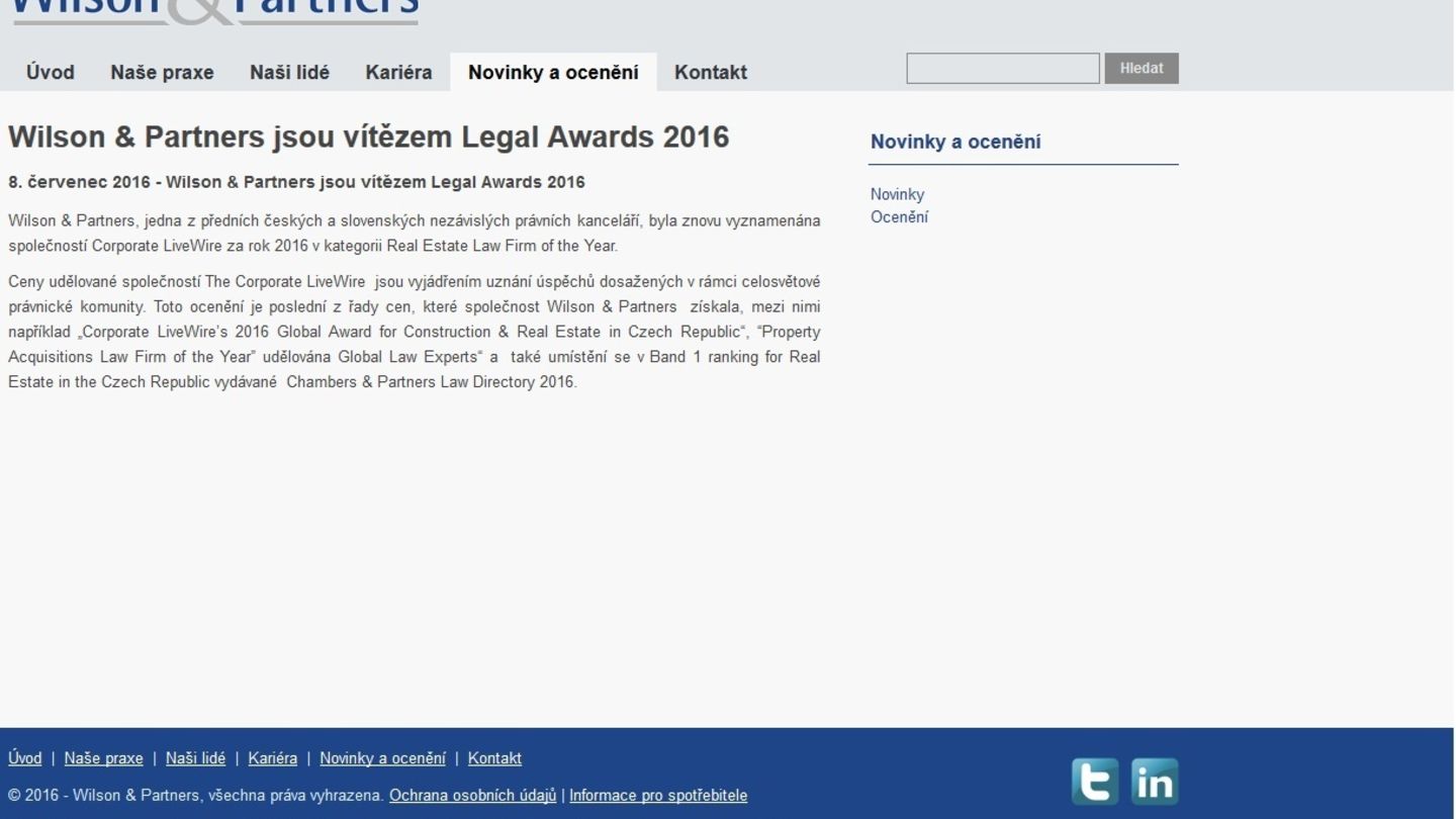 Wilson & Partners: Legal Awards 201